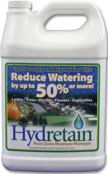 Hydretain Root Zone Moisture Manager - Drought Protection and Moisture Control for Lawns, Gardens, Containers - Reduces Watering, Delays Wilt - 2