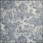 Victoria Park Toile Bathroom Shower Curtain Blue