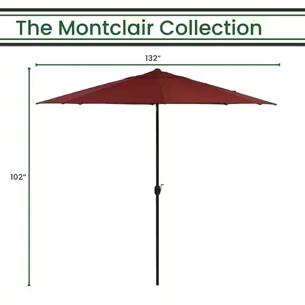 Montclair 11 ft. Market Patio Umbrella in Chili Red