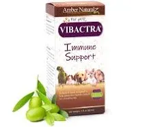 Amber NaturalZ Vibactra Immune Support Herbal Supplement for Dogs, Cats, Birds, Guinea Pigs, and Rabbits | Pet Herbal Blend for Overall Health | 1 Fluid Ounce Glass Bottle | Manufactured in The USA