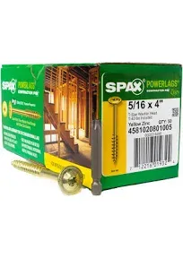 SPAX 5/16 in. x 4 in. Yellow Zinc T-Star Washer Head PowerLag (50-Count)