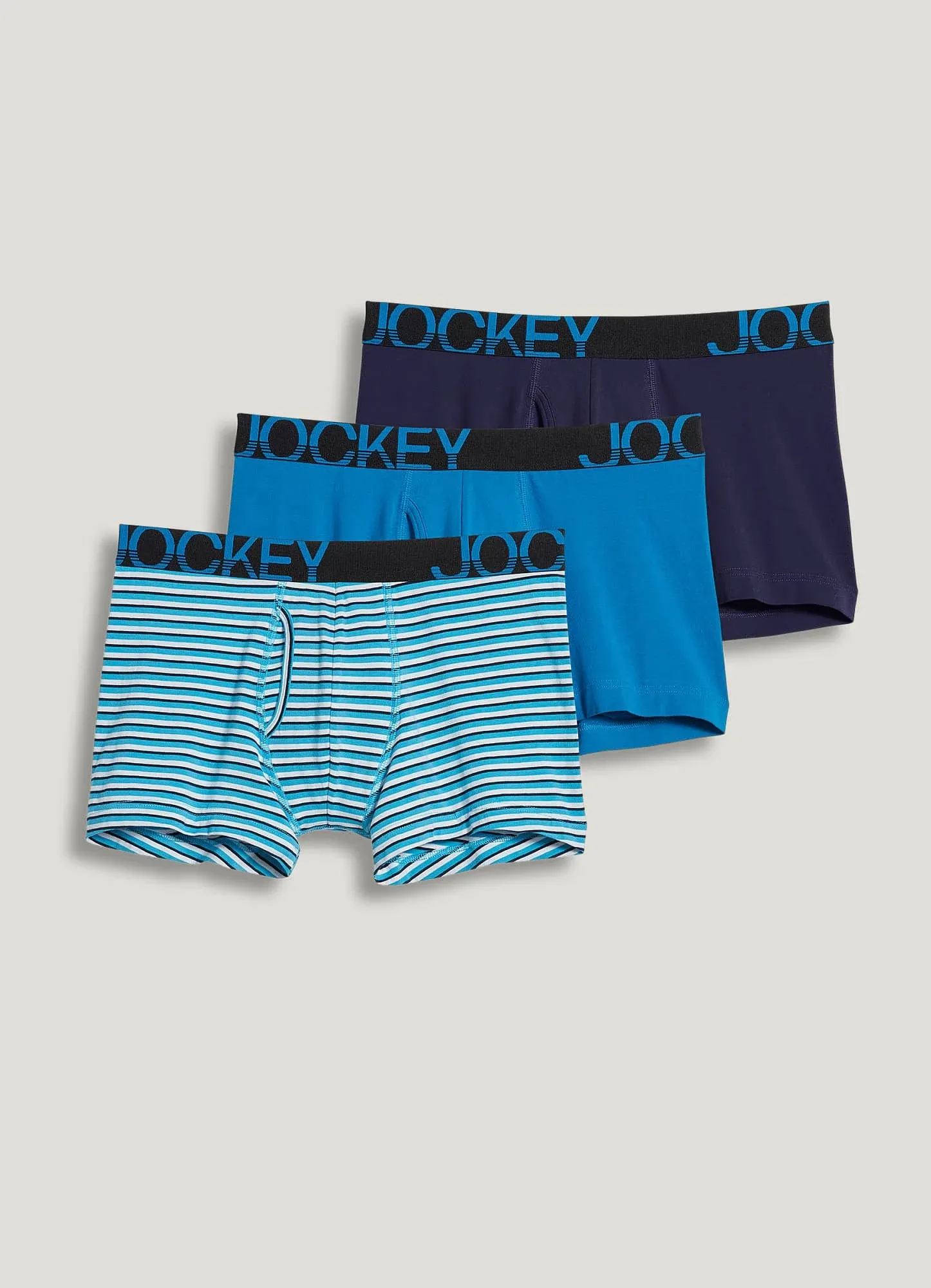 Jockey Men's ActiveStretch 4 inch Boxer Brief - 3 Pack, Size: Medium, Blue