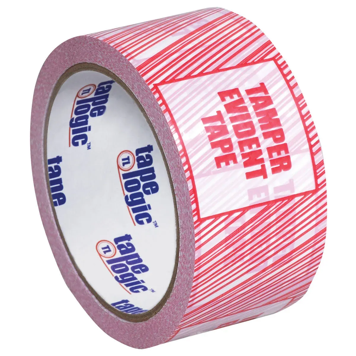 SI Products Security Tape, 2" x 110 Yds., Red/White, 6/Pack (155RCP)