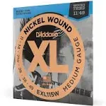 D'Addario Guitar Strings - XL Nickel Electric Guitar Strings - EXL115W - Perfect Intonation, Consistent Feel, Reliable Durability - For 6 String Guitars - 11-49 Medium Wound Third