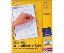 Avery 16283 printable self adhesive tabs 5 colors 80 tabs (+20 bonus tabs)