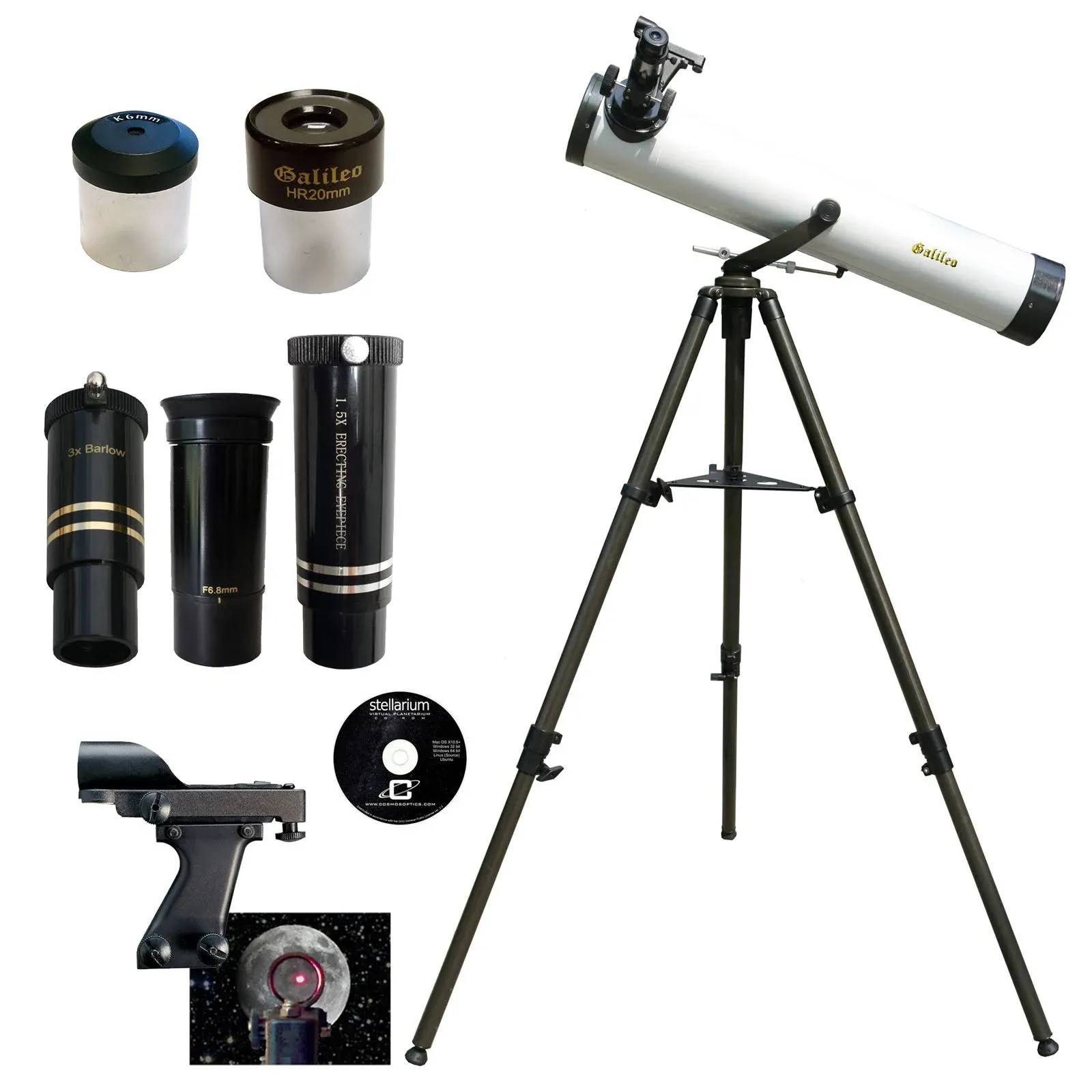 Galileo 800x80mm Zoom Reflector Telescope Kit