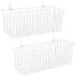 Extra Large Wire Baskets, Wire Storage Baskets Storage Wall Mount 2 Pack (White)