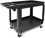 MaxWorks 80855 500-lb Utility Service PP Cart With Two Trays and Wheels 30 Inch X 16 Inch Overall Dimensions