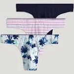 3 Pair Men&#039;s Jockey Casual Cotton Stretch Thongs - Size M (32-34&#034;)