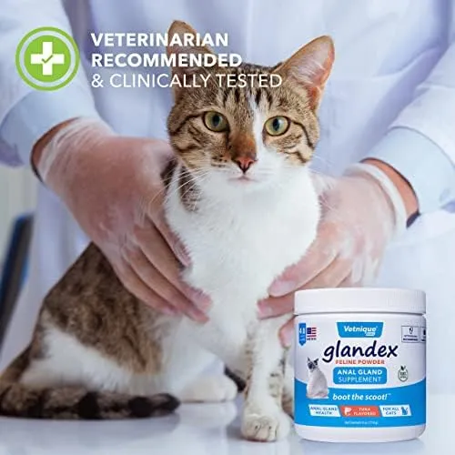 Glandex Feline Anal Gland Fiber Supplement Powder for Cats with Digestive Enzyme