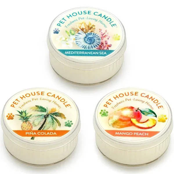 One Fur All Pet House Mini Candle - Summer Mix 3 Pack - Pet Odor Eliminator Mini ...