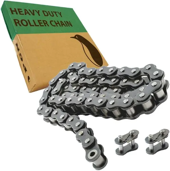 #25 Heavy Duty Roller Chain - 10 Feet + 2 Free Connecting Links - #25H - 480 Lin