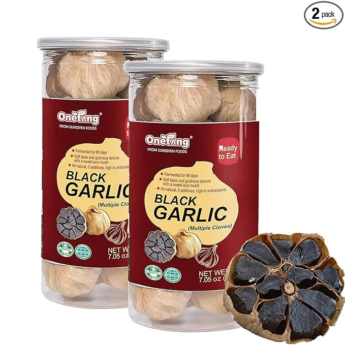 ONETANG Black Garlic 7.05 Oz (200g.), Multiple Black Garlic Fermented for 90 Days, Super Foods, Non-GMO, Non-Additives, High in Antioxidants, Ready to Eat for Snack Healthy, Healthy Recipes(Pack of 2)