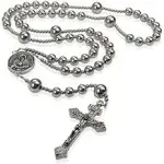 WWI Military Rosary Beads Catholic, Stainless Steel Rosary, Antique Rosarios Catolicos Para Hombre, Solid Warrior, Tactical Rosary with Seven Sorow