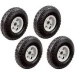 4pc-set of 10 in. Pneumatic Tires on White Wheel