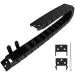 R38 18mm x 37mm(Inner H x Inner W) Black Plastic Cable Wire Carrier Drag Chain 1