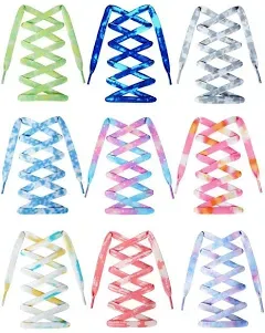 WHQXFDZ Tie Dye Gradient Colors Shoelaces