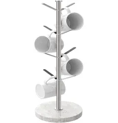 Marble Mug Holder Tree w/ 8 Hooks