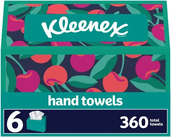 Kleenex Expressions Disposable Paper Hand Towels, 6 Boxes, 60 Towels per Box