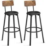 VASAGLE Set of 2 PU Upholstered Breakfast Stools