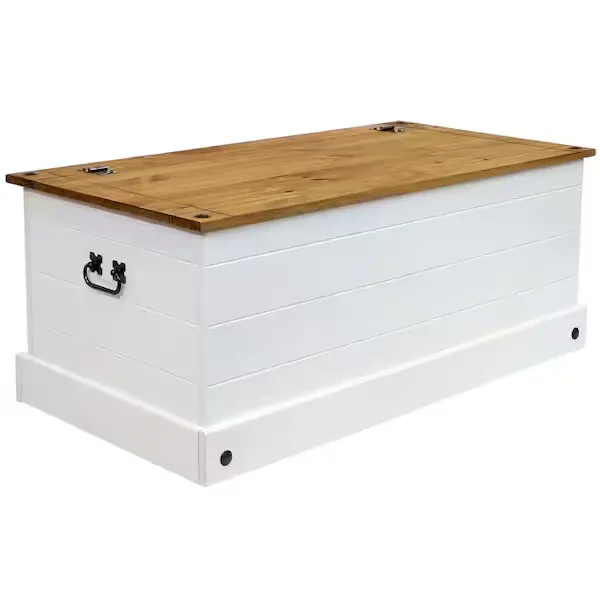 Sunnydaze Sunnydaze Solid Pine Double Trunk with Handles - White - 42 in. AGR-720