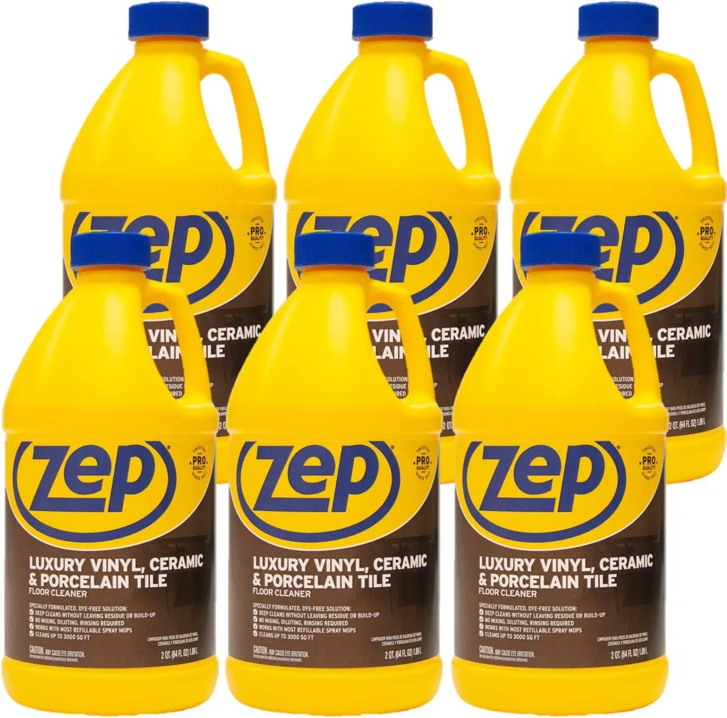 Zep Luxury Vinyl, Ceramic and Porcelain Floor Cleaner - 64 Ounce (Case of 6) ZULVCP64 - Professional Formula, Safe for Grout