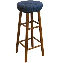 Klear Vu Omega Gripper Non-Slip Tufted Round Barstool Cushion for Dining Rooms, Cafes, Bars and Restaurants, 14”, 2 Count (Pack of 1), Red