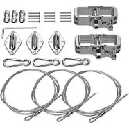 Sun Shade Sail Hardware Kit with 18' Cable Wire Rope Triangle Shade Sail Installation Kit for Deck Yard Garden