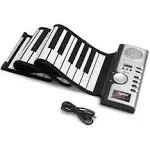 Lujex Keyboard Piano 61 Keys Roll Up Piano Portable Rechargeable Electronic Hand Roll Piano With Environmental Silicone Piano Keyboard for Beginners