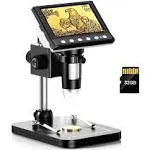 Hayve 4.3'' IPS Coin Microscope 1000X Magnification Digital Microscope for AdultsCoin Collection Supplies with 8 Adjustable LEDsWindows