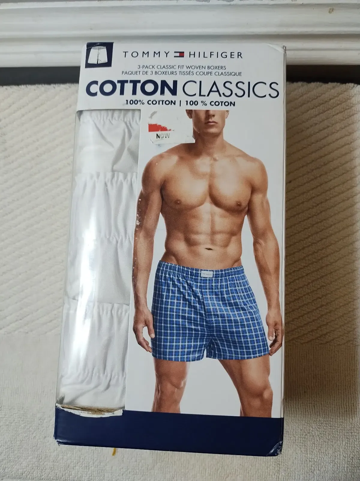 Tommy Hilfiger Men&#039;s 3 Pack Cotton Classics Woven Boxers Cotton White XXL - New