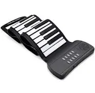  61 Keys Roll Up Piano keyboard piano Upgraded Portable Rechargeable Black