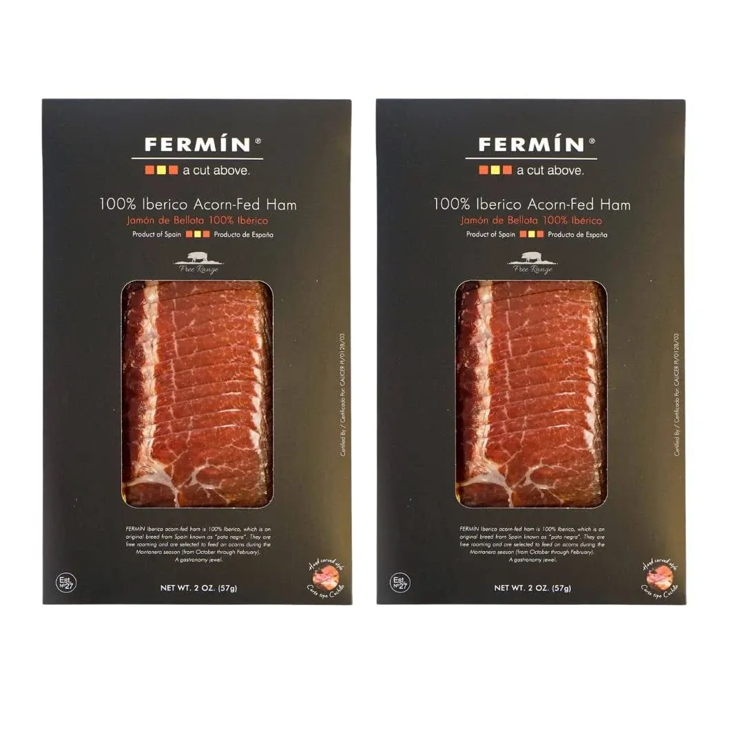 100% Iberico Acorn-fed Ham Sliced 2 oz (2 Pack) , Jamon de Bellota 100 % Iberico ...