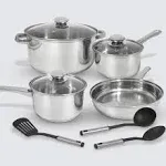 Excel Steel 10 Piece Stainless Steel Cookware Set with Tools