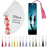 30 Pcs Sublimation Aluminum Metal Bookmarks