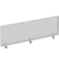 Alera&#174; Polycarbonate Privacy Panel, 65w x 0.5d x 18h, Silver/Clear ;