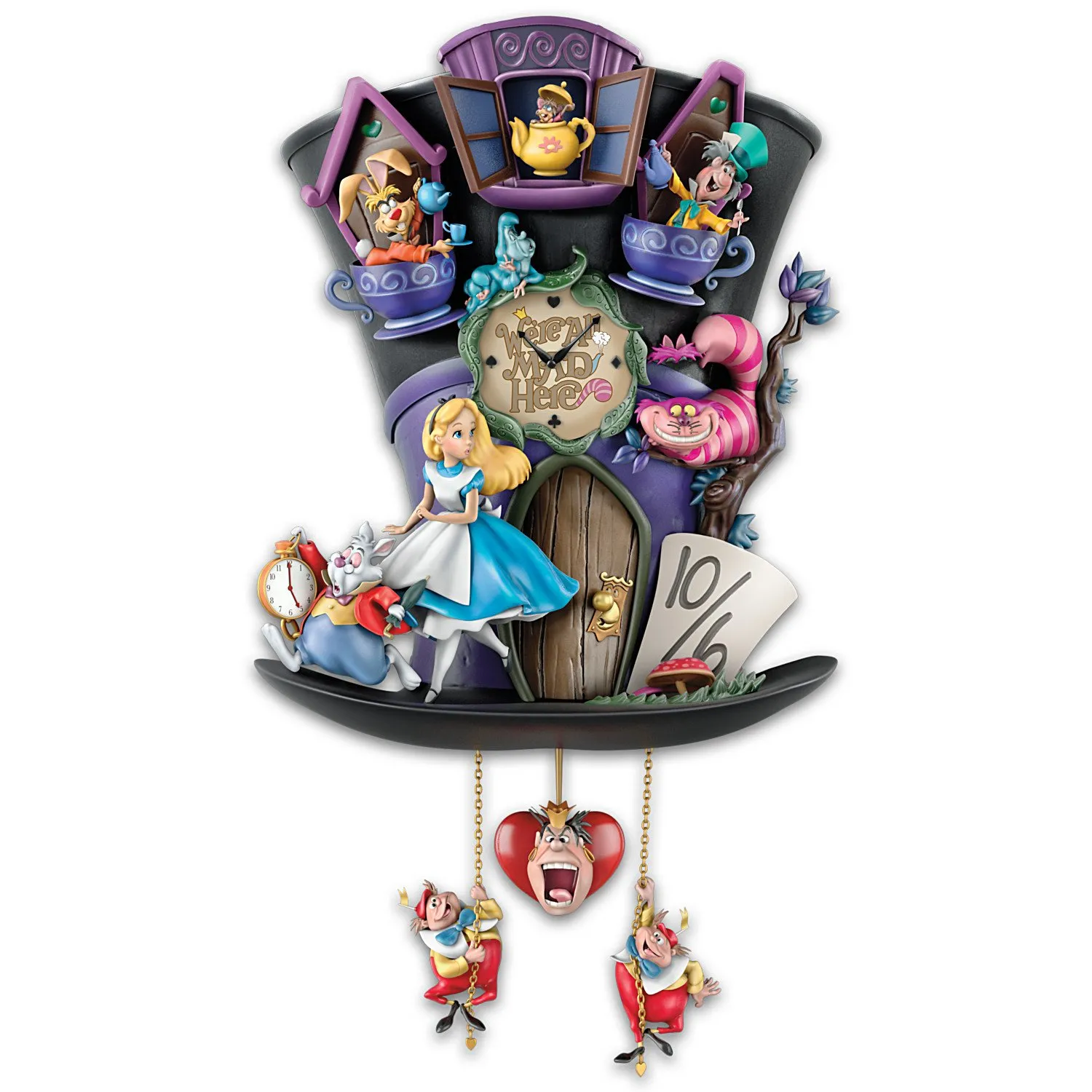 Disney Alice In Wonderland Mad Hatter Bradford Exchange Cuckoo Clock