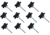 Taytools 774014 Lot 10 Each 5/16 18 Male Thread Star Knobs 2 inch Diameter with 2 inch Long Threaded Post