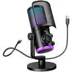 FIFINE USB Gaming Microphone With Noise Cancelling, RGB/Gain Balance Knob, And Compatible With Condenser Usb Condenser Microphone, Podcast Amplifiers, AM6   H240709 From Sidzaw, $23.75 | DHgate.Com