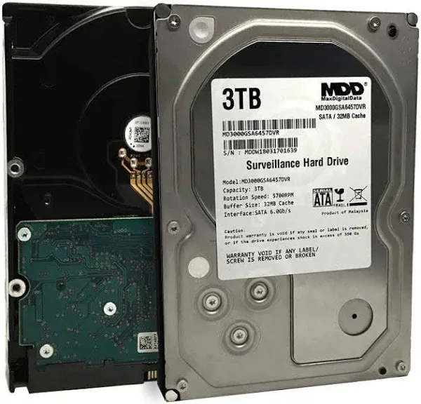 MDD 3TB 32MB Cache 5700RPM SATA 6Gb/s 3.5&#034; Internal Hard Drive - FOR PARTS! #55