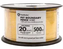 Southwire Pet Boundary Fence Wire Low Voltage 20AWG 500FT Yellow Solid NEW 