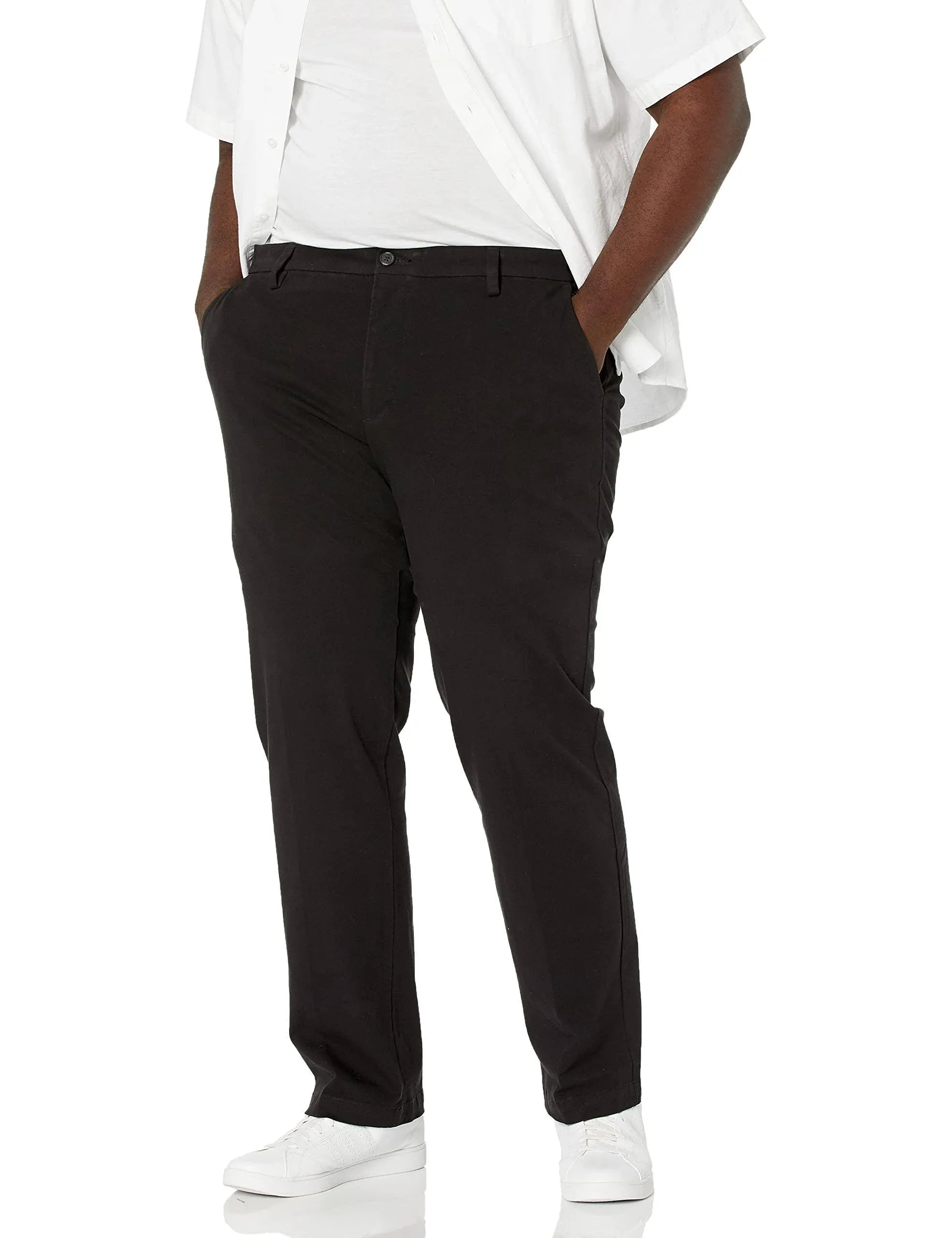 Dockers Big Tall Classic Fit Workday Khaki Smart 360 Flex Pants (Black) Men's Clothing