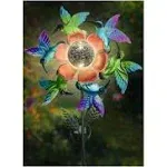 Solar Wind Spinners Hummingbird Spinner, Waterproof Outdoor Metal Wind Sculpt...