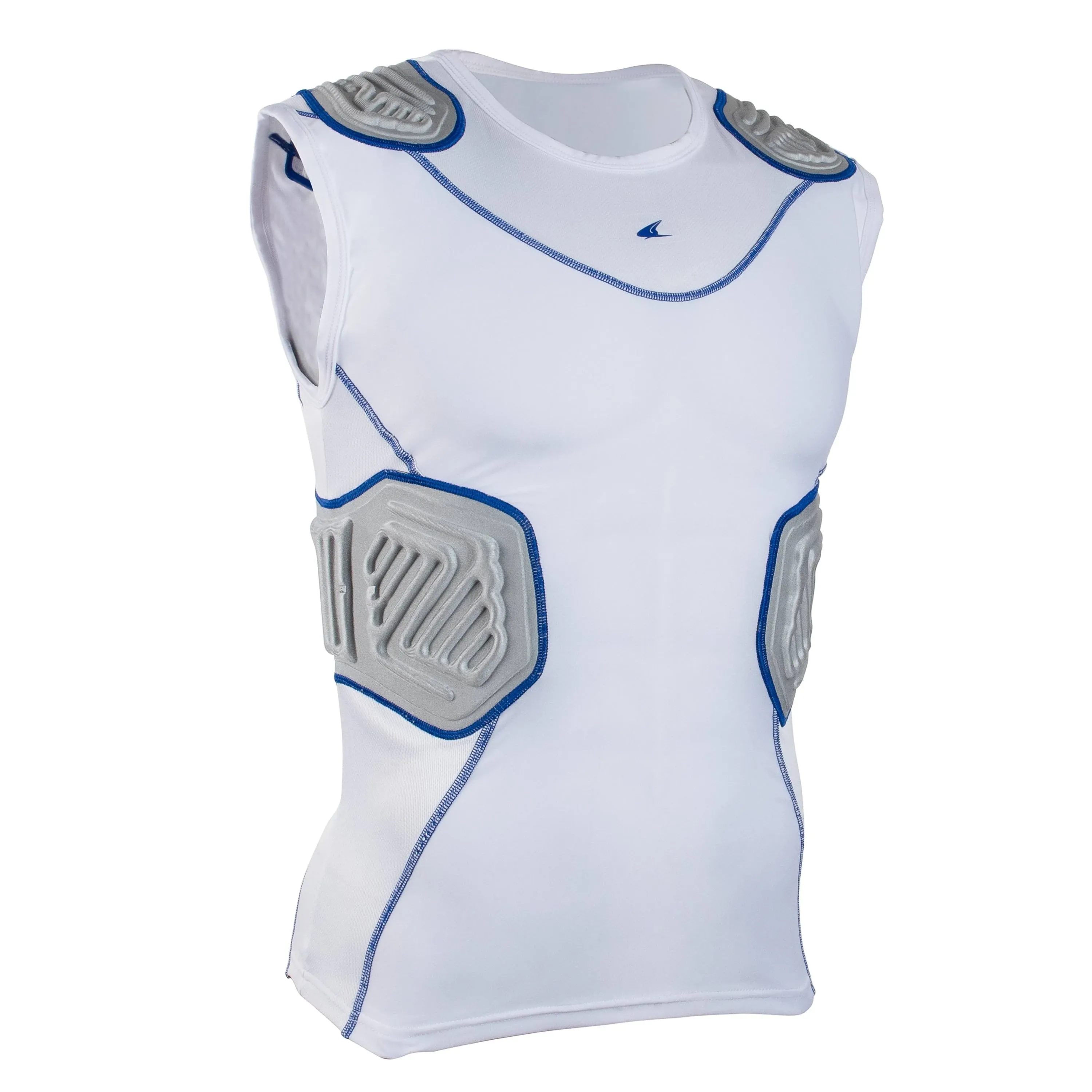 Used Champro Bull Rush Compression Shirt-WHITE BODY, GREY INSET-L-YOUTH