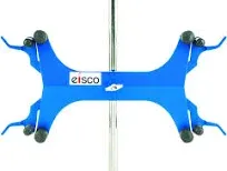 EISCO Double Sided Butterfly Style Burette/Tube Clamp - High Strength Alloy - Spring Loaded Jaws - 7/8" Width Capacity, Holds Burettes up to 100mL - Fits Max 16mm Dia. Rods