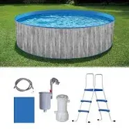 Blue Wave Capri 12-ft 36-in Deep Round Steel Wall Swimming Pool Package