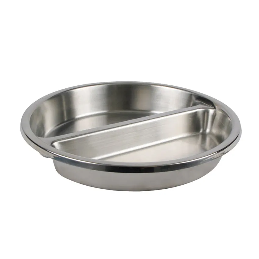 Winco SPFD-2R Round Divided Food Pan for 6 qt. Chafer