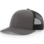 Richardson 112 Snapback Trucker Cap - Charcoal Black