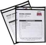 C-Line Stitched Shop Ticket Holders, Both Sides Clear, 8.5 x 11 Inches, 25 per