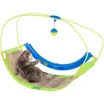 PETMAKER Interactive Cat Toy Rocking Activity Mat- Swing Playing Station with Sisal Scratching Area, Hanging Toy, Rolling Ball for Cats and Kittens